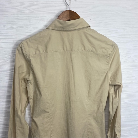 Thomas Burberry Tan collared button down shirt small 40 - Picture 10 of 11
